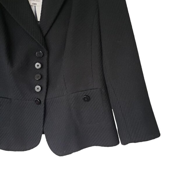 NWT Marks & Spencer Black Wool Blend Tweed Suit Blazer - Picture 4 of 11
